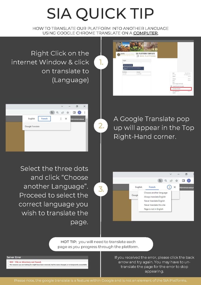 SIA Quick Tips - Language Translate (computer)