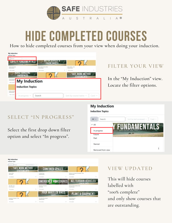 SIA Quick Tips Course View